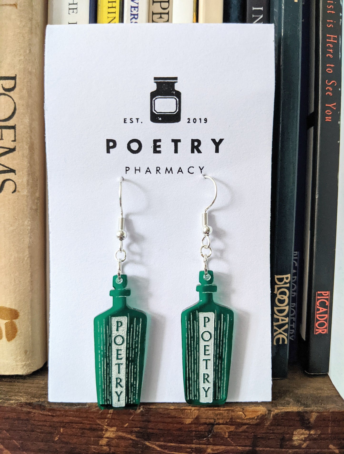 Earrings- green 'Poetry'