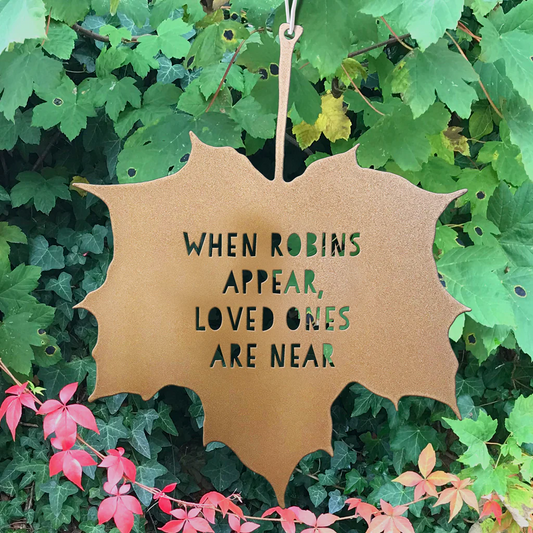 When Robins Appear Metal Leaf Decoration